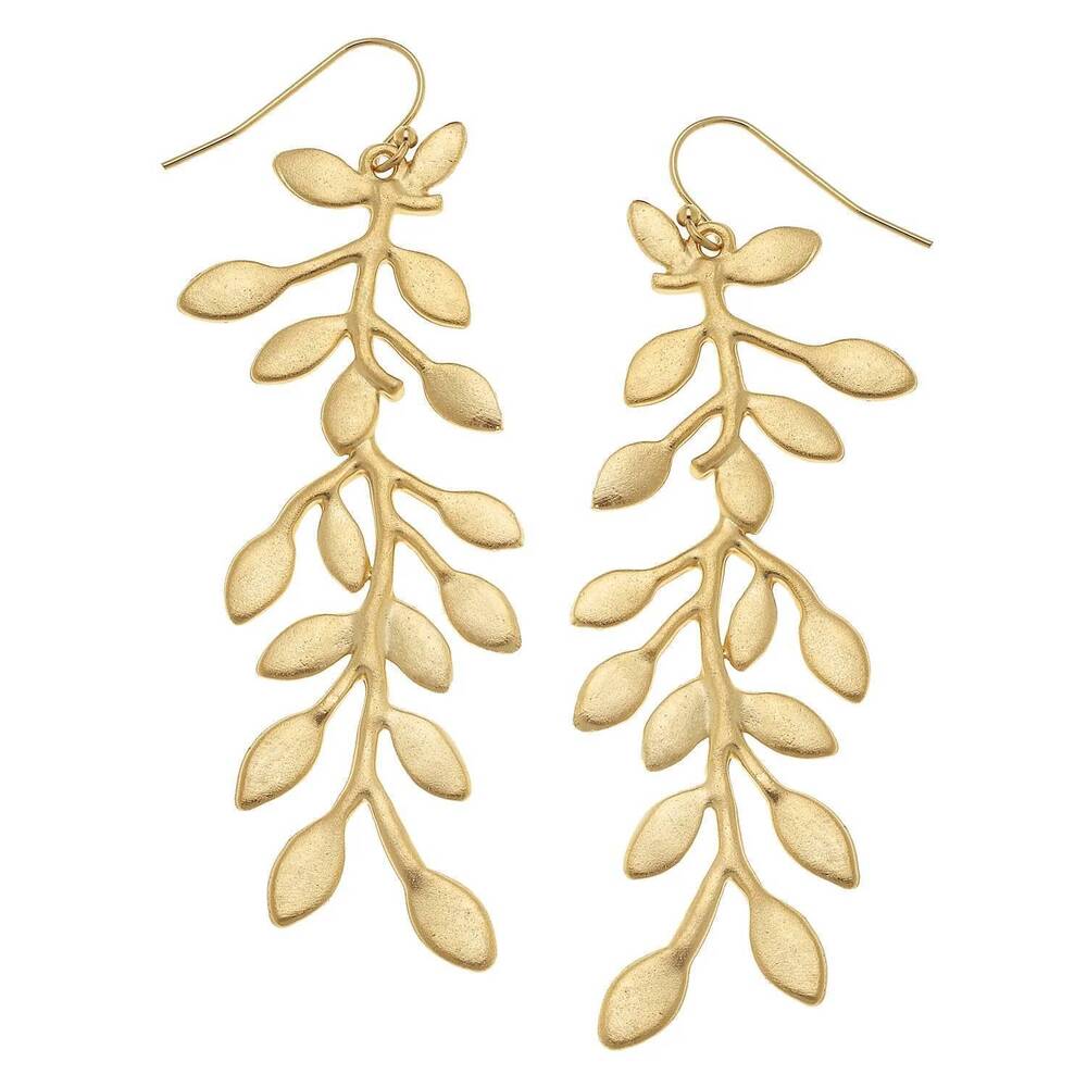 NEW SUSAN SHAW women's vine earrings in gold